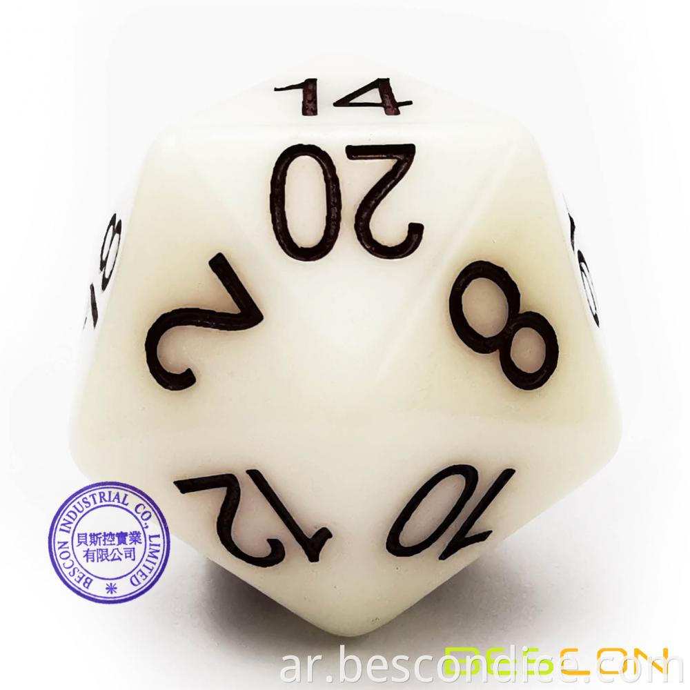 Jumbo Luminous Jadite 20 Sided Dnd Dice 3